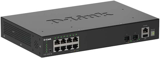 D-Link DGS-1530-10/E L2 Schalter mit 8 Gigabit Ethernet-Ports und 2 SFP-Ports