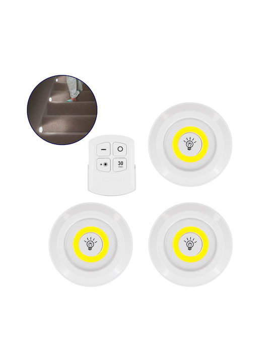 GloboStar Διακοσμητικό Φωτιστικό LED Ψυχρό Λευκό 6000K 3τμχ 9x2.3x9εκ.
