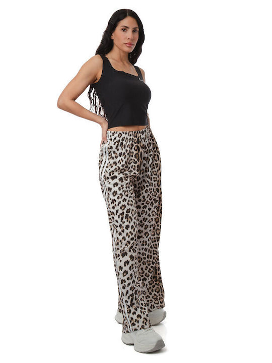Φαρδιά Παντελόνα Animal Print Ρίγες