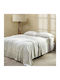 Hauz Limited Edition Bed Sheet Set with 2 Pillowcases Double Size with Rubber Hugger 160x200+40cm Ecru (3 Pieces)