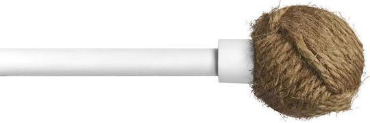 Metallische Vorhangstange Ada Einzeln Φ19mm 90cm Weiß