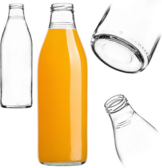 Kadax Glas Wasserflasche Mit Schraubdeckel Transparent 1000ml 3 Stücke