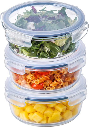 Kadax Set Mittagsboxen Glas Transparent 3 Stücke