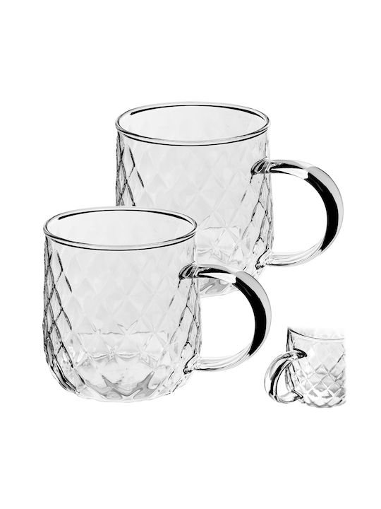 Kadax Glass Transparent Mug 350ml 2 Pieces