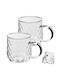 Kadax Glass Transparent Mug 350ml 2 Pieces