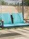 Hanging Swing with Pillow 2 Seats Rattan Gray Load Weight up to 110kg L109xW62xH40cm