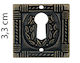Furniture Knob 3.3x3.3cm Metal Square Rust 5038/a8