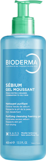 Bioderma Sebium Gel Moussant Εξυγιαντικό gel καθαρισμού για λιπαρό δέρμα με τάση ακμής. Πρόσωπο και σώμα.
