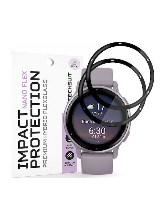 Techsuit Nano Flex Закалено Стъкло За Цялото Лице За Garmin Vivoactive 5 2 Бр