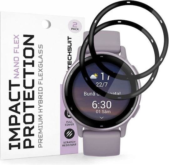 Techsuit Nano Flex Закалено Стъкло За Цялото Лице За Garmin Vivoactive 5 2 Бр