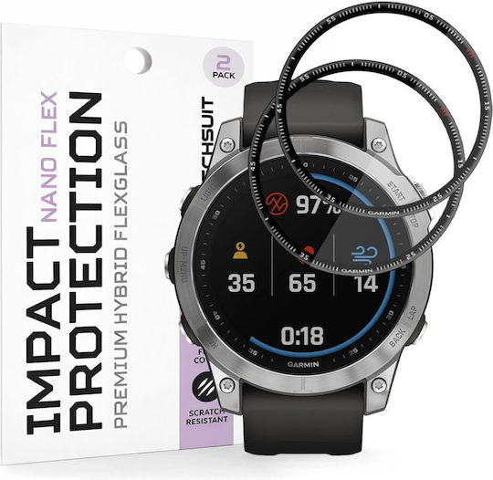 Techsuit Nano Flex Vollflächig gehärtetes Glas für Garmin Fenix 7 2 Stück