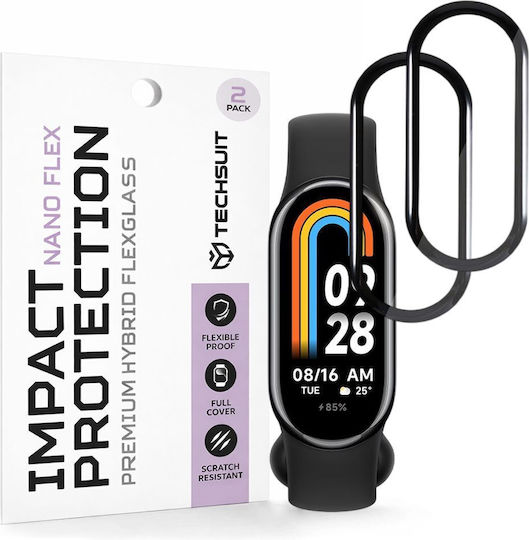 Techsuit Nano Flex Full Face Tempered Glass for Smart Band 8 2 Pieces