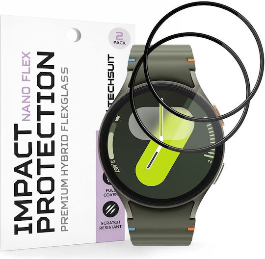 Techsuit Nano Flex Full Face Tempered Glass Pentru Galaxy Watch7 44mm 2 Bucăți