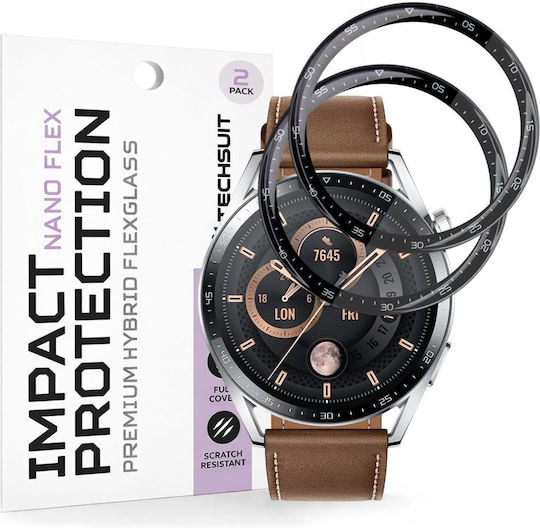 Techsuit Nano Flex Full Face Tempered Glass για το Huawei Watch GT 3 46mm 2τμχ