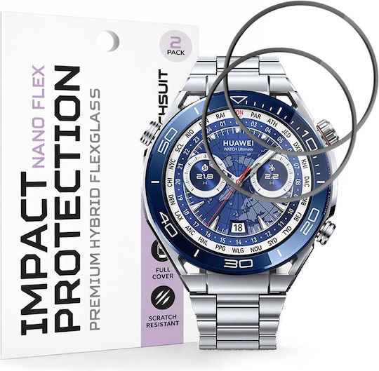 Techsuit Nano Flex Full Face Tempered Glass για το Huawei Watch Ultimate 2τμχ