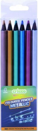 Cricco Jumbo Metallic Triangle Crayons 6 Colors