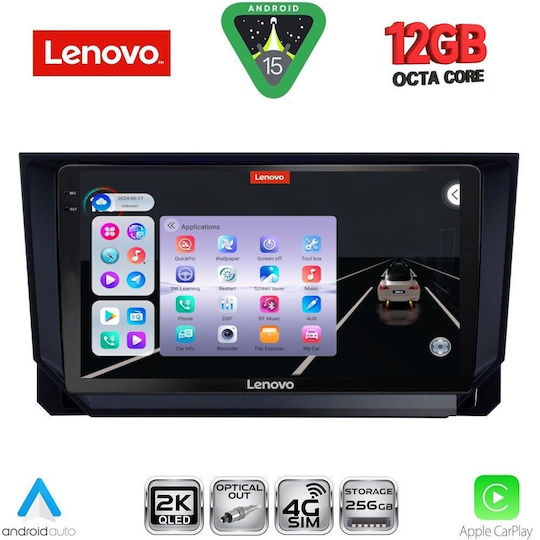 Lenovo Ηχοσύστημα Αυτοκινήτου για BMW X1 / X3 / X4 Seat Arona / Ibiza 2018 (Bluetooth/USB/WiFi/GPS/Apple-Carplay/Android-Auto) με Οθόνη Αφής 9"