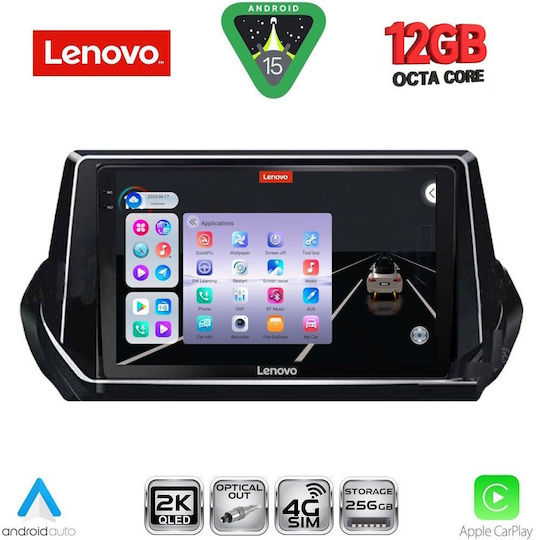 Lenovo Ηχοσύστημα Αυτοκινήτου για Peugeot 208 BMW X1 / X3 / X4 2021 (Bluetooth/USB/WiFi/GPS/Apple-Carplay/Android-Auto) με Οθόνη Αφής 9"