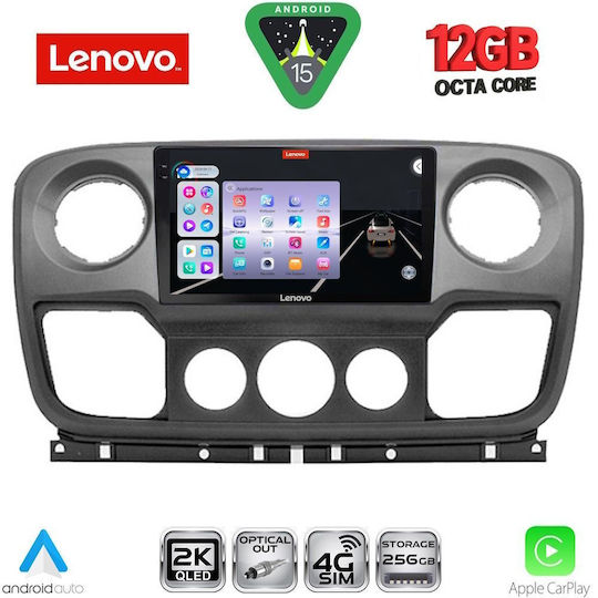 Lenovo Car Audio System for Opel Movano Renault Master BMW X1 / X3 / X4 Nissan NV400 2010-2020 (Bluetooth/USB/WiFi/GPS/Apple CarPlay/Android Auto) with 10" Touch Screen
