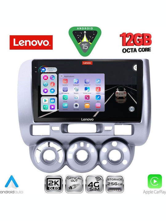 Lenovo Car Audio System for BMW X1 / X3 / X4 Honda Jazz 2002-2008 with A/C Bluetooth USB WiFi GPS Apple CarPlay Android Auto with 9" Touch Screen