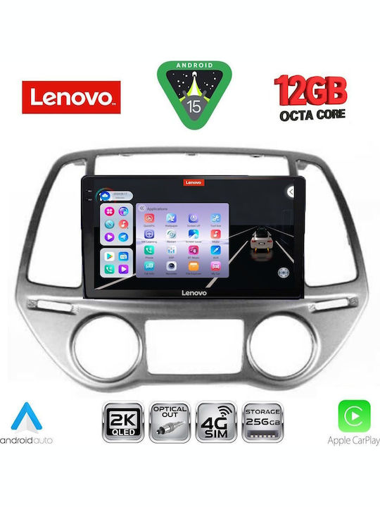 Lenovo Car Audio System for BMW X1 / X3 / X4 Hyundai i20 2008-2012 with Clima (Bluetooth/USB/WiFi/GPS/Apple CarPlay/Android Auto) with 9" Touch Screen