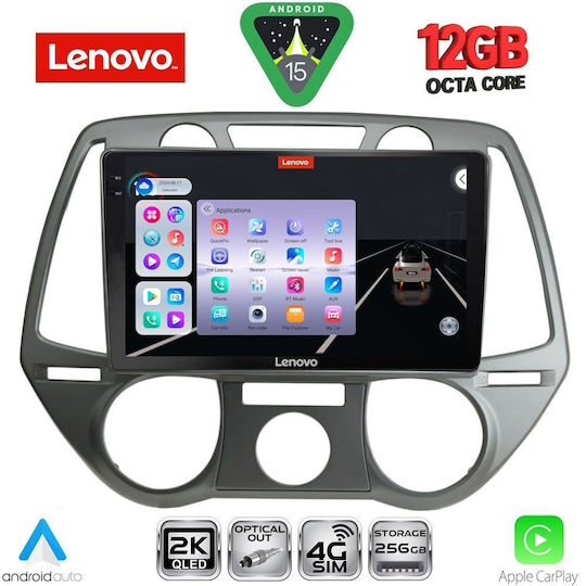 Lenovo Ηχοσύστημα Αυτοκινήτου για BMW X1 / X3 / X4 Hyundai i20 2008-2012 με A/C (Bluetooth/USB/WiFi/GPS/Apple-Carplay/Android-Auto) με Οθόνη Αφής 9"