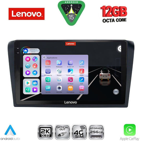 Lenovo Ηχοσύστημα Αυτοκινήτου για BMW X1 / X3 / X4 Mazda 3 2003-2008 (Bluetooth/USB/WiFi/GPS/Apple-Carplay/Android-Auto) με Οθόνη Αφής 9"