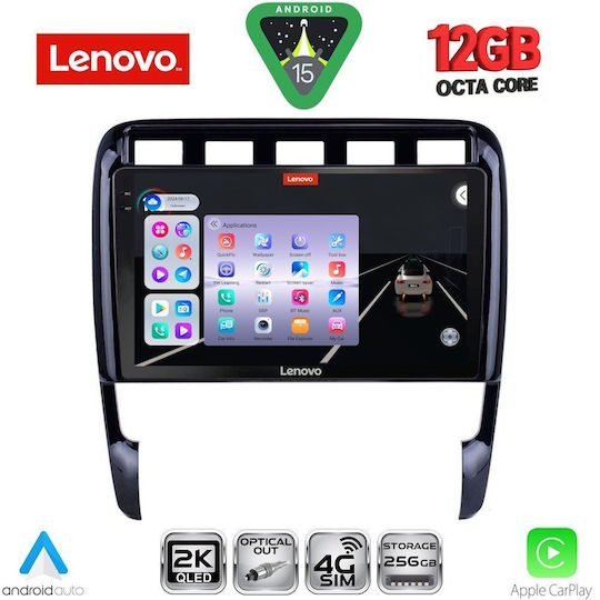 Lenovo Car Audio System for BMW X1 / X3 / X4 Porsche Cayenne 2002-2011 (Bluetooth/USB/WiFi/GPS/Apple CarPlay/Android Auto) with 9" Touch Screen