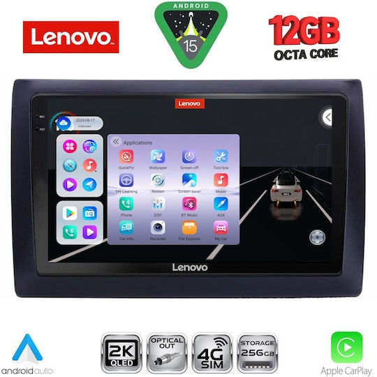 Lenovo Ηχοσύστημα Αυτοκινήτου για Fiat Stilo BMW X1 / X3 / X4 2001-2007 (Bluetooth/USB/WiFi/GPS/Apple-Carplay/Android-Auto) με Οθόνη Αφής 9"