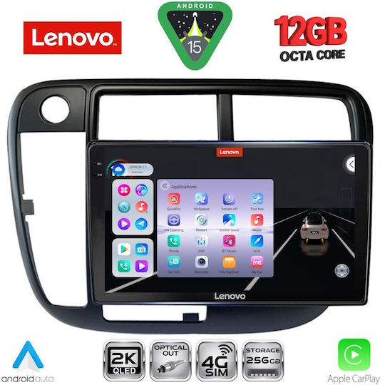 Lenovo Ηχοσύστημα Αυτοκινήτου για BMW X1 / X3 / X4 Honda Civic 1995-2001 με Clima (Bluetooth/USB/WiFi/GPS/Apple-Carplay/Android-Auto) με Οθόνη Αφής 9"