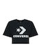 Chevron Women's Sports Crop T-shirt Black
