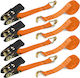5m Transport Straps Set 4 Ratchet Locking Clamps