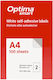 Optima Self-Adhesive A4 Labels Rectangular 210x148.5mm