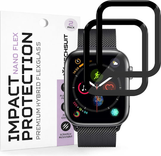 Techsuit Nano Flex Full Face Tempered Glass for Apple Watch 44mm 2 Pieces