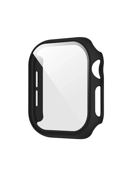 Husă De Protecție Bizonmobile Sticlă Temperată Ecran Apple Watch 4 5 6 Se 44 Mm Neagră