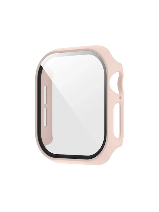 Husă de Protecție cu Sticlă Temperată Compatibilă Apple Watch 4 5 6 SE 40 mm Roz