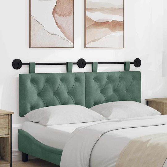 vidaXL Fabric Bed Headboard Cushion Green 130x55cm