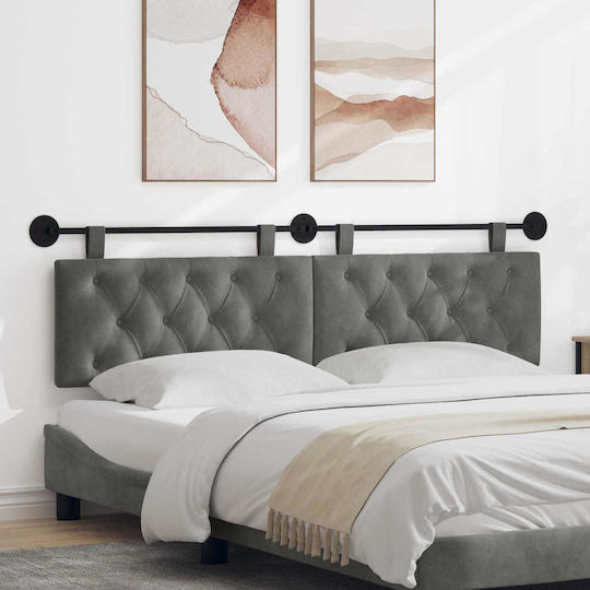 vidaXL Fabric Bed Headboard Cushion Gray 170x55cm