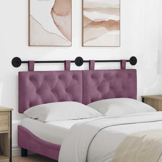 vidaXL Fabric Purple Bed Headboard Cushion 130x55cm