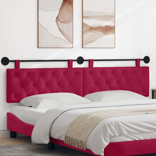vidaXL Fabric Bed Headboard Cushion Red 210x55cm