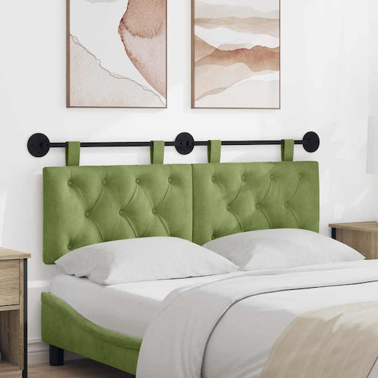 vidaXL Fabric Bed Headboard Pillow Green 150x55cm