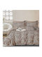 Beauty Home 12688 Set Of Double Bed Sheets With Rubber Hugger 165x200+30cm Beige 4 Pieces