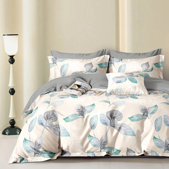 Beauty Home 12692 Set Of Double Bed Sheets With Rubber Hugger 165x200+30cm Beige 4 Pieces 12692SEYDL