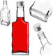 Glass Bottle Liqueur 200ml Silver Cap 5 Pcs