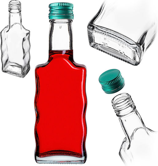 Kadax Glasflasche Likör 200ml Grüne Kappe 10 Stück