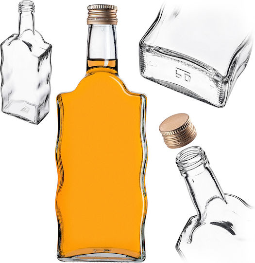 Sticlă Lichior 500ml Capac Auriu 10 Bucăți