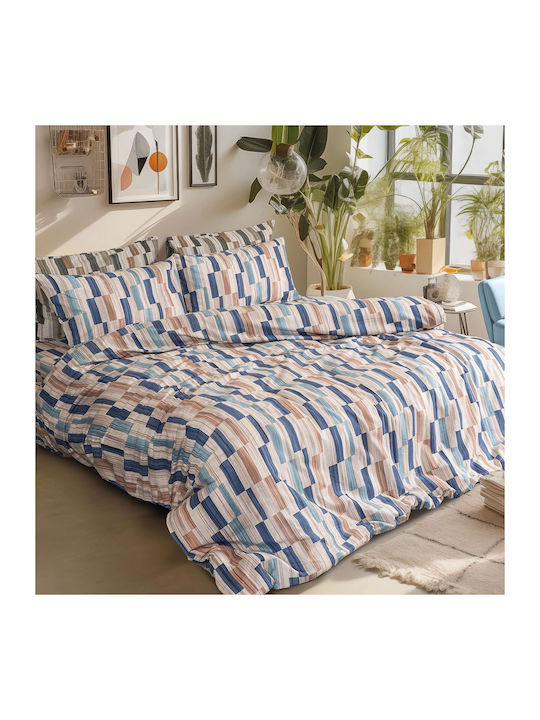 Beauty Home Flannel Duvet Cover Set 230x250cm Double with 2 Pillowcases Candy Art 12633 Beige