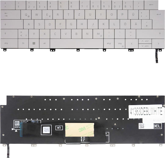 Немска Клавиатура За Лаптоп Dell Xps 16 9640 Dell 16 Premium Da16250 Nm7jt 0nm7jt Ynr78 0ynr78 M23xsc-bnfzl Sn2c11b21 De С Подсветка Бял Код 41363deblwhite