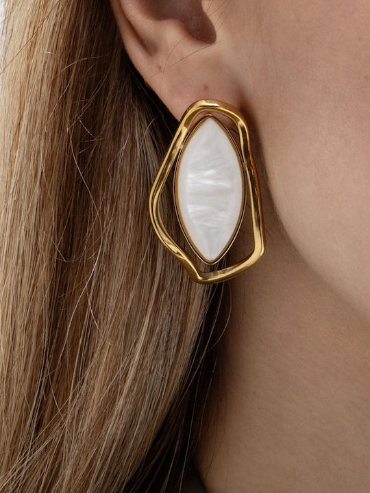 Toi&Moi Earrings Made of Resin with Stones