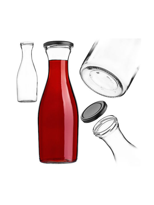 Kadax Kadax Glas Wasser Flasche Mit Schraube Deckel Transparent 1000ml
